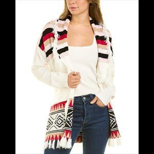 Design History Striped Tassel Sweater Cardigan